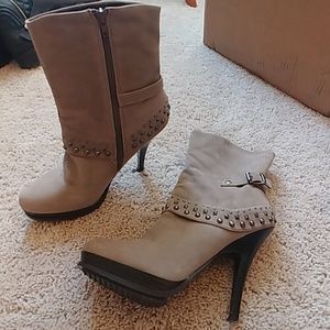 Studded heel boots